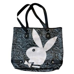 PLAYBOY Black and White Bunny Tote Bag